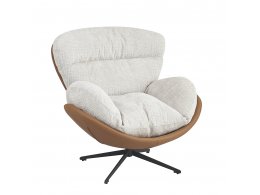 Кресло BLISS оранж/серый, экокожа, шенилл