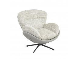 Кресло BLISS серый, экокожа, шенилл