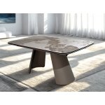 Стол STEFAN 180 GLOSS LUXURY PANDORA керамика, стекло/ каркас латте, ®DISAUR