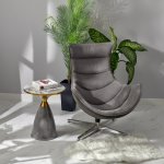 Кресло LOBSTER CHAIR серый искусственная замша, серый Кресло LOBSTER CHAIR серый искусственная замша, серый
