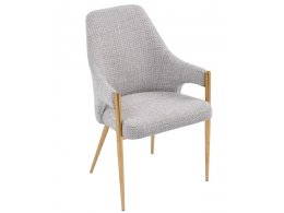 Стул обеденный Бергамо MC884-BG-2, 62х58х91 см, бежевый/глянцевое золото Стул обеденный Бергамо MC884-BG-2, 62х58х91 см, бежевый/глянцевое золото