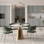 Комплект из 4-х стульев Turin зеленый, золотые ножки