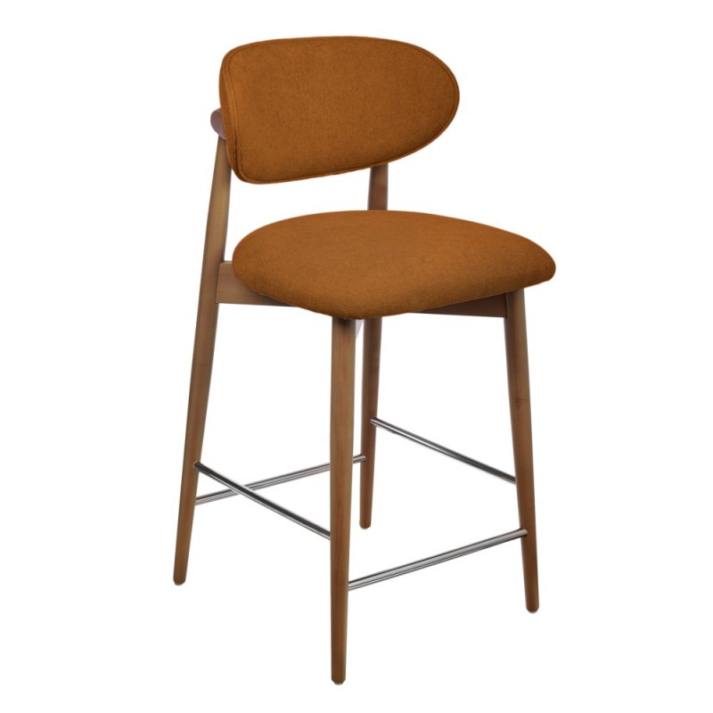 Стул полубарный Lucas 3 терракотовый букле, ножки цвета орех