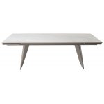 Стол ШЕРЛ  220 CRYSTAL ONIX BIANCO, керамика / Латте каркас М-City