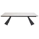Стол ОРИГАМИ  240 AURA IVORY, керамика / Черный каркас М-City