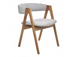 Стул Alan серый букле с ножками цвета орех