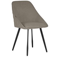 Стул обеденный DOBRIN STELLA, ЭМАЛЬ ЧЕРНЫЙ МУАР велюр Catania Cocoa