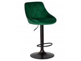 Стул барный DOBRIN LOGAN BLACK, зеленый велюр (MJ9-88)