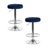 Набор 2 шт Табурет барный DOBRIN BRUNO, синий велюр (MJ9-117)