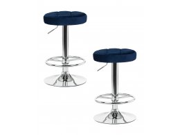 Набор 2 шт Табурет барный DOBRIN BRUNO, синий велюр (MJ9-117)
