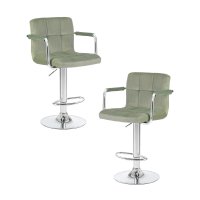 Набор 2 шт Стул барный DOBRIN KRUGER ARM, мятный велюр (MJ9-87)