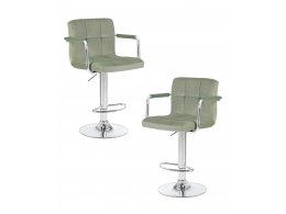 Набор 2 шт Стул барный DOBRIN KRUGER ARM, мятный велюр (MJ9-87)