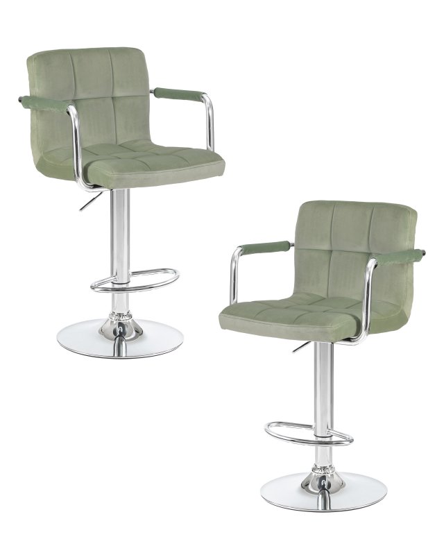 Набор 2 шт Стул барный DOBRIN KRUGER ARM, мятный велюр (MJ9-87)