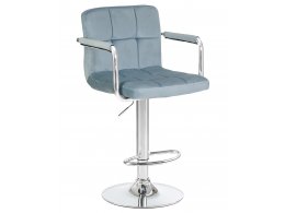 Стул барный DOBRIN KRUGER ARM, пудрово-голубой велюр (MJ9-74)