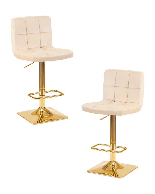 Набор 2 шт Стул барный DOBRIN GOLDIE, бежевый велюр (MJ9-10)