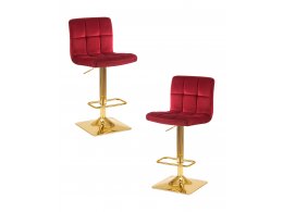 Набор 2 шт Стул барный DOBRIN GOLDIE, бордовый велюр (MJ9-43)