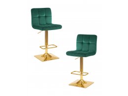 Набор 2 шт Стул барный DOBRIN GOLDIE, зеленый велюр (MJ9-88)