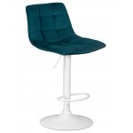 Набор 2 шт Стул барный DOBRIN TAILOR WHITE, морской волны велюр (MJ9-99)
