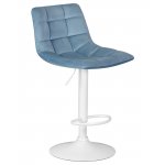 Набор 2 шт Стул барный DOBRIN TAILOR WHITE, пудрово-голубой велюр (MJ9-74)