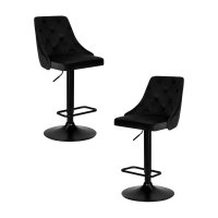 Набор 2 шт Стул барный DOBRIN JOSEPH BLACK, черный велюр (MJ9-101)