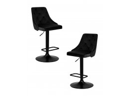 Набор 2 шт Стул барный DOBRIN JOSEPH BLACK, черный велюр (MJ9-101)