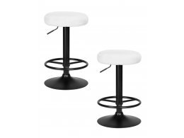 Набор 2 шт Табурет барный DOBRIN TEDDY BLACK, белый букле (13)