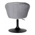 Кресло дизайнерское DOBRIN EDISON BLACK, серый велюр (1922-19)