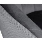 Кресло дизайнерское DOBRIN EDISON BLACK, серый велюр (1922-19)