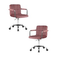 Набор 2 шт Офисное кресло для персонала DOBRIN TERRY, пудрово-розовый велюр (MJ9-32)