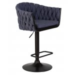 Стул барный DOBRIN LEON, синяя ткань (LAR-275-29)