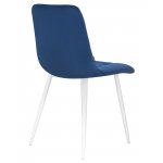 Стул обеденный DOBRIN ALEX, белые ножки, темно-синий велюр (V108-67)