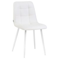 Стул обеденный DOBRIN ALEX, белые ножки, белая экокожа (P-02)