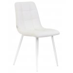 Стул обеденный DOBRIN ALEX, белые ножки, белая экокожа (P-02)