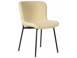 Стул обеденный DOBRIN MILO, черные ножки, кремовый букле (UF992-02)