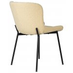 Стул обеденный DOBRIN MILO, черные ножки, кремовый букле (UF992-02)