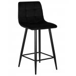Набор 2 шт Стул полубарный DOBRIN OLIVIA, черные матовые ножки, черный велюр (108-77)