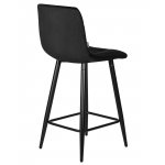 Набор 2 шт Стул полубарный DOBRIN OLIVIA, черные матовые ножки, черный велюр (108-77)