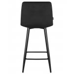 Набор 2 шт Стул полубарный DOBRIN OLIVIA, черные матовые ножки, черный велюр (108-77)