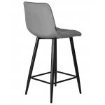 Набор 2 шт Стул полубарный DOBRIN OLIVIA, черные матовые ножки, темно-серый велюр (108-91)