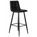 Стул барный DOBRIN NICOLE, черные матовые ножки, черная экокожа (P-01)