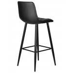 Стул барный DOBRIN NICOLE, черные матовые ножки, черная экокожа (P-01)
