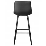 Стул барный DOBRIN NICOLE, черные матовые ножки, черная экокожа (P-01)