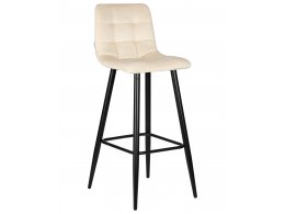 Стул барный DOBRIN NICOLE, черные матовые ножки, кремовый велюр (108-113)