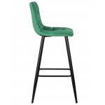 Стул барный DOBRIN NICOLE, черные матовые ножки, зелёный велюр (108-64)