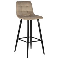 Стул барный DOBRIN NICOLE, черные матовые ножки, мокко велюр (108-104)