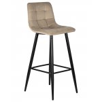 Стул барный DOBRIN NICOLE, черные матовые ножки, мокко велюр (108-104)