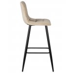 Стул барный DOBRIN NICOLE, черные матовые ножки, мокко велюр (108-104)