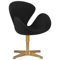 Кресло дизайнерское DOBRIN SWAN, черная ткань AF9, золотое основание