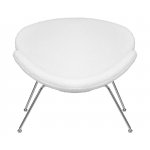 Набор 2 шт Кресло дизайнерское DOBRIN EMILY, белый (букле) ткань , хромированная сталь