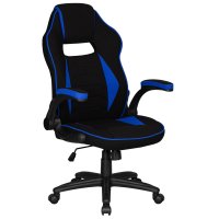 Кресло игровое DOBRIN RICK, черно-синяя ткань